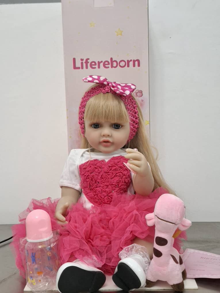 Muñeca Reborn Grande de 55 a 60 cm con Cabello Largo y Silicona de Cuerpo Entero (Lifereborn)